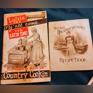 2 Vintage Recipe Booklets- Luizie & Notable Household Specialties